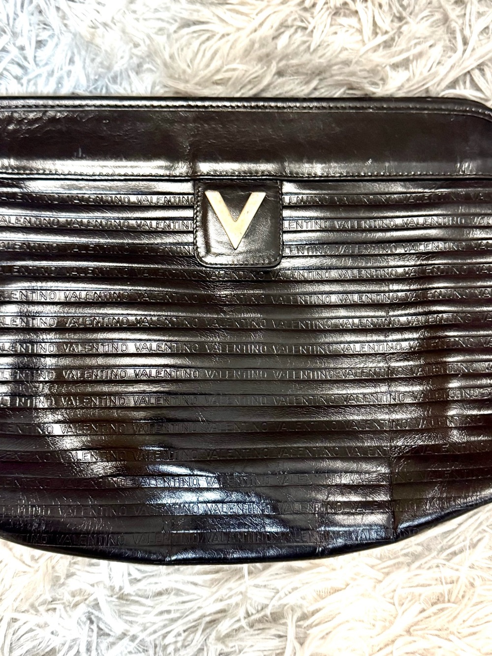 VALENTINO GARAVANI BLACK LEATHER CLUTCH